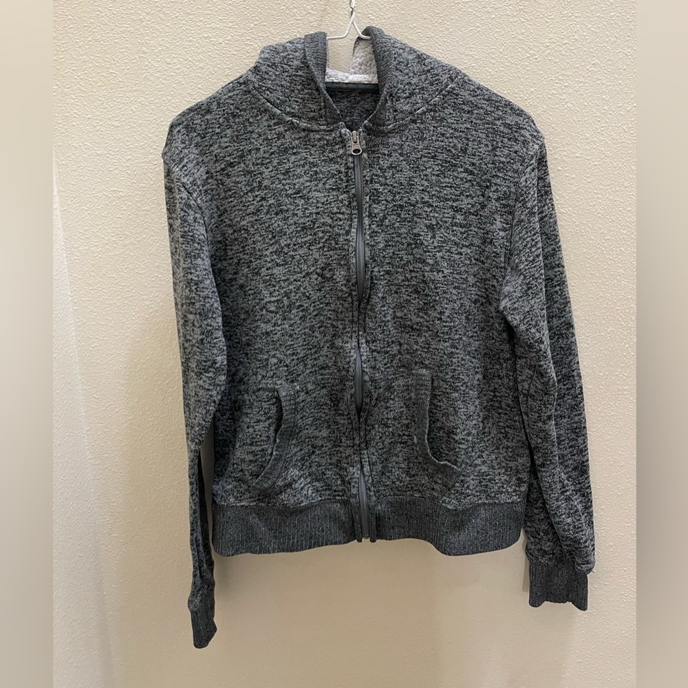 Men's Gray Full-Zip Sweater